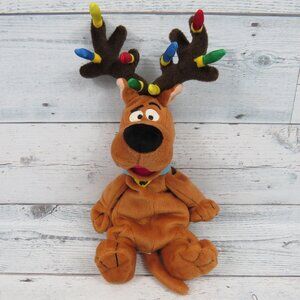 Vintage 90's Warner Bros Studio Store Scooby Doo Christmas Reindeer Bean Plush